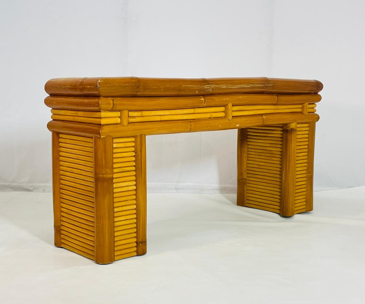 Konsolentisch aus Bambus und geteiltem Rattan, Philippinen, 1970er Jahre im Angebot 4