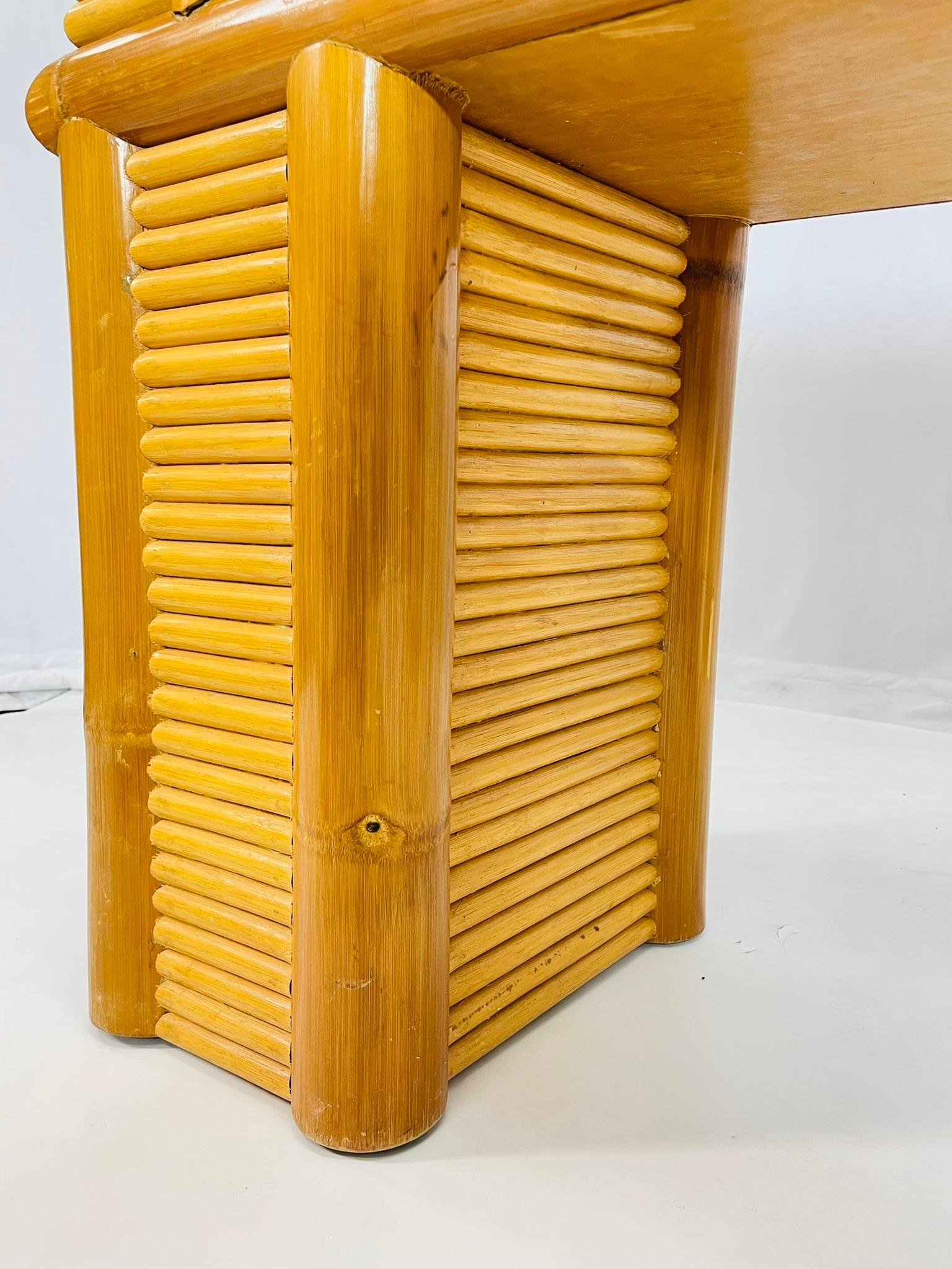 Konsolentisch aus Bambus und geteiltem Rattan, Philippinen, 1970er Jahre im Angebot 8