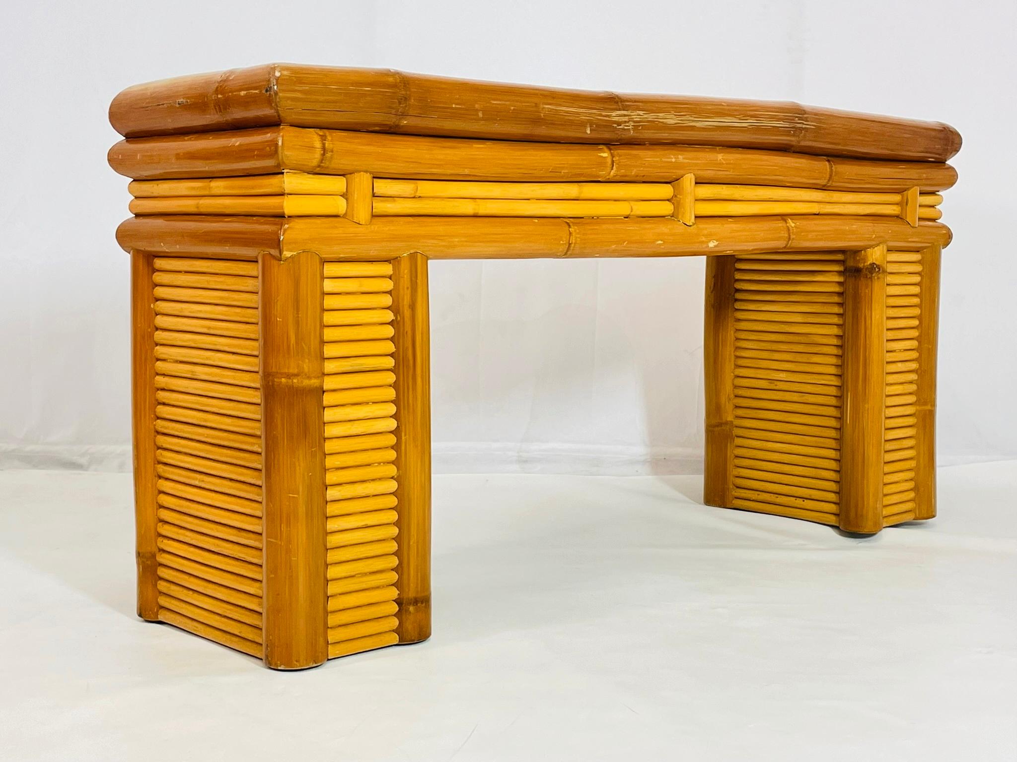 Konsolentisch aus Bambus und geteiltem Rattan, Philippinen, 1970er Jahre (Philippinisch) im Angebot