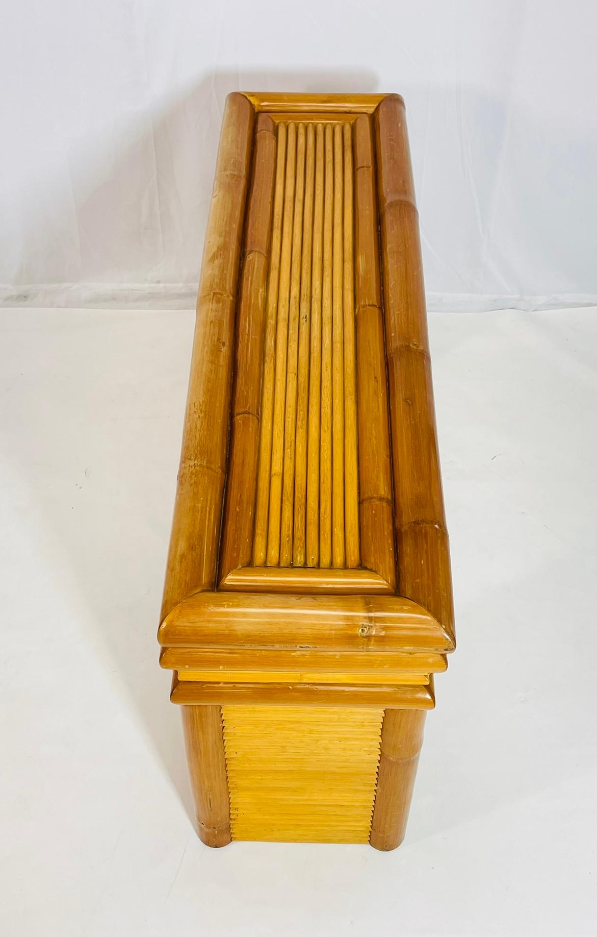 Konsolentisch aus Bambus und geteiltem Rattan, Philippinen, 1970er Jahre im Angebot 1
