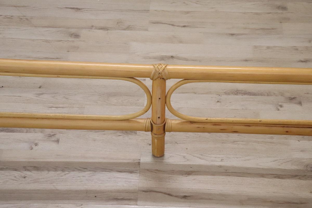 Vintage Bamboo and Vienna Straw Double Bed For Sale 1