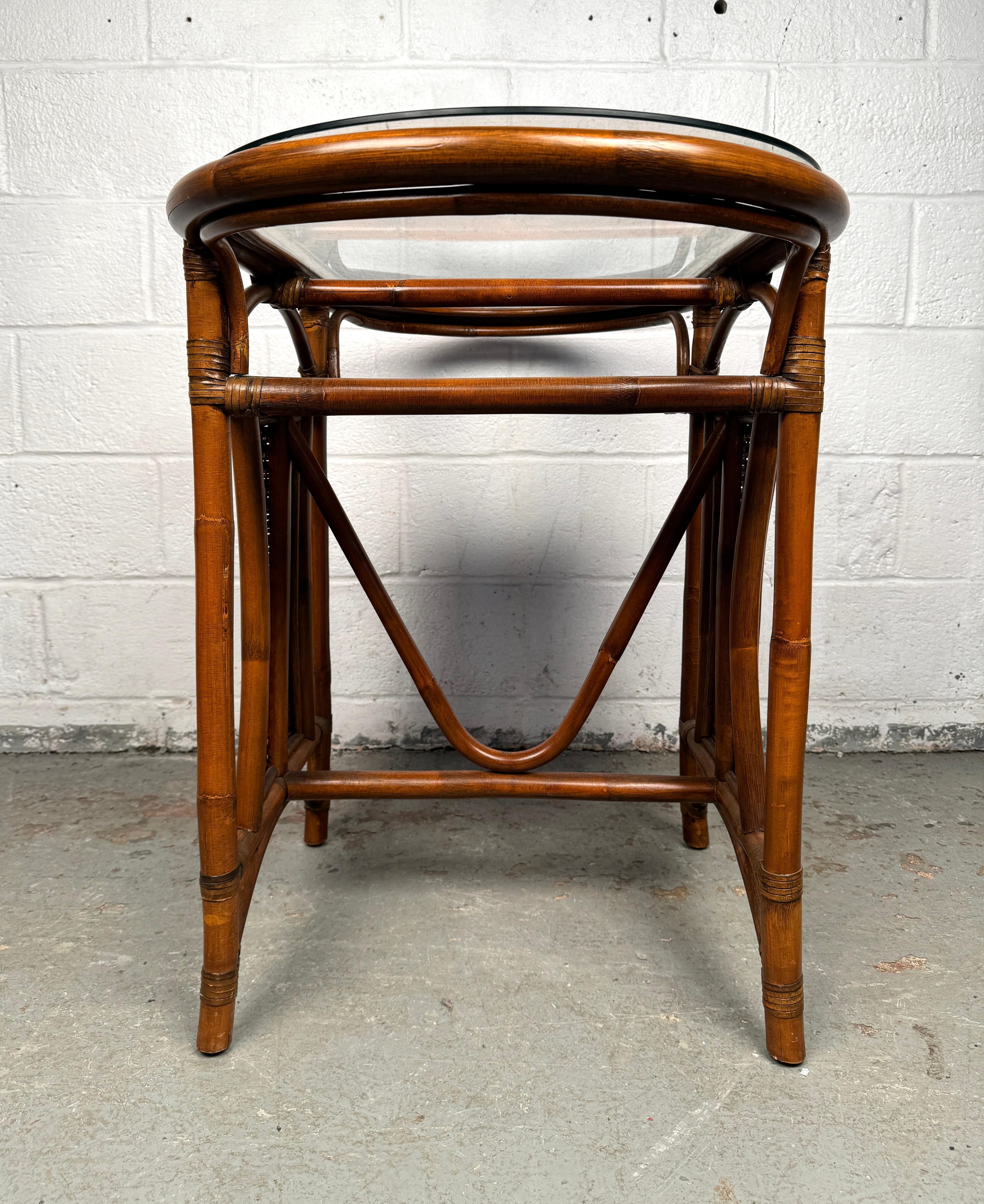 Ensemble de salle à manger vintage en bambou et osier en vente 11