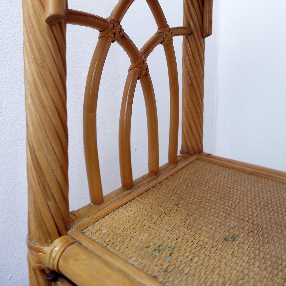 Libreria ad arco in bambù vintage con cassetti, anni '80 in vendita 1