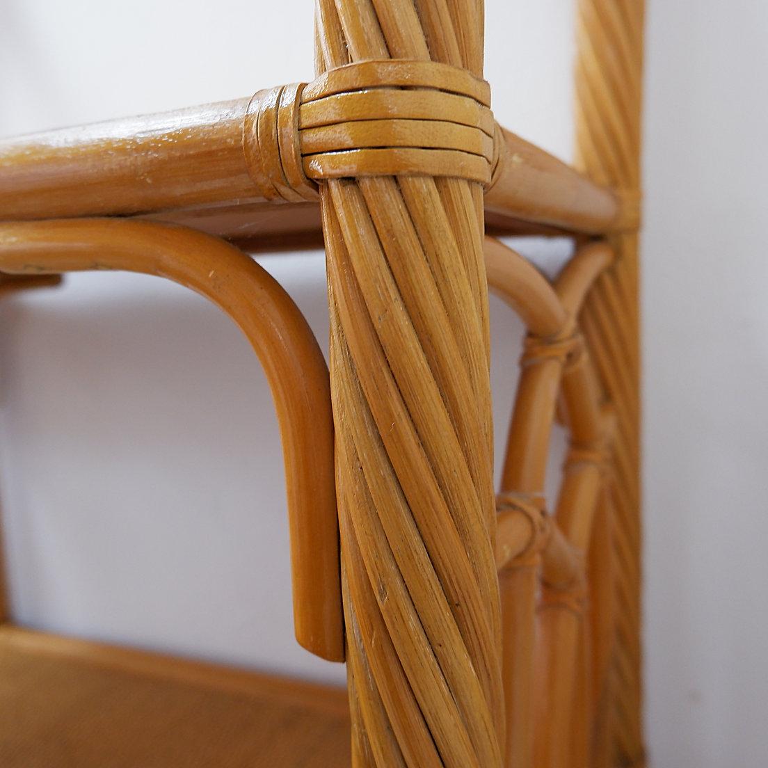 Libreria ad arco in bambù vintage con cassetti, anni '80 in vendita 3