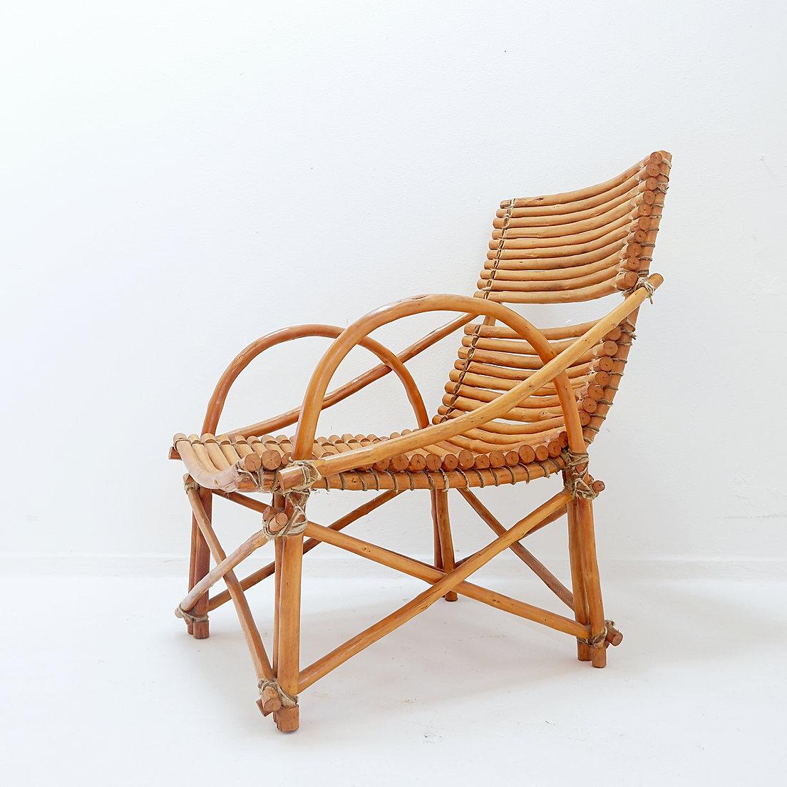 Sillón vintage de bambú - 20 en venta 3