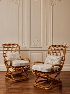 Vintage bamboo armchairs, 70s