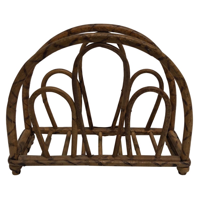 Vintage Bamboo Asian Paper Napkin Holder For Sale at 1stdibs