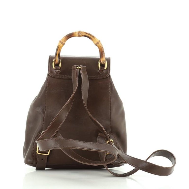 Vintage Bamboo Backpack Leather Mini at 1stDibs
