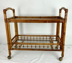 Vintage Bamboo Bar Cart