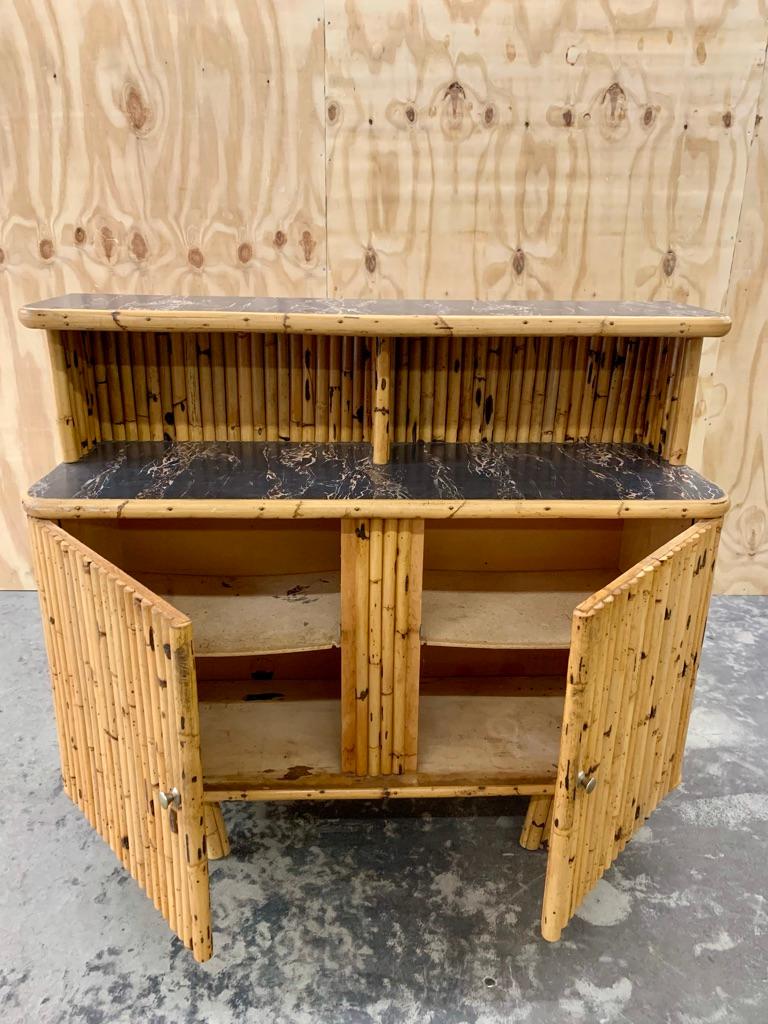 Mid-20th Century Vintage Bamboo Bar Cupboard For Sale