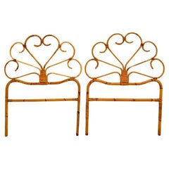 Vintage bamboo bed frames, Italy 1970s