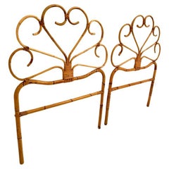 Vintage bamboo bed frames, Italy 1970s