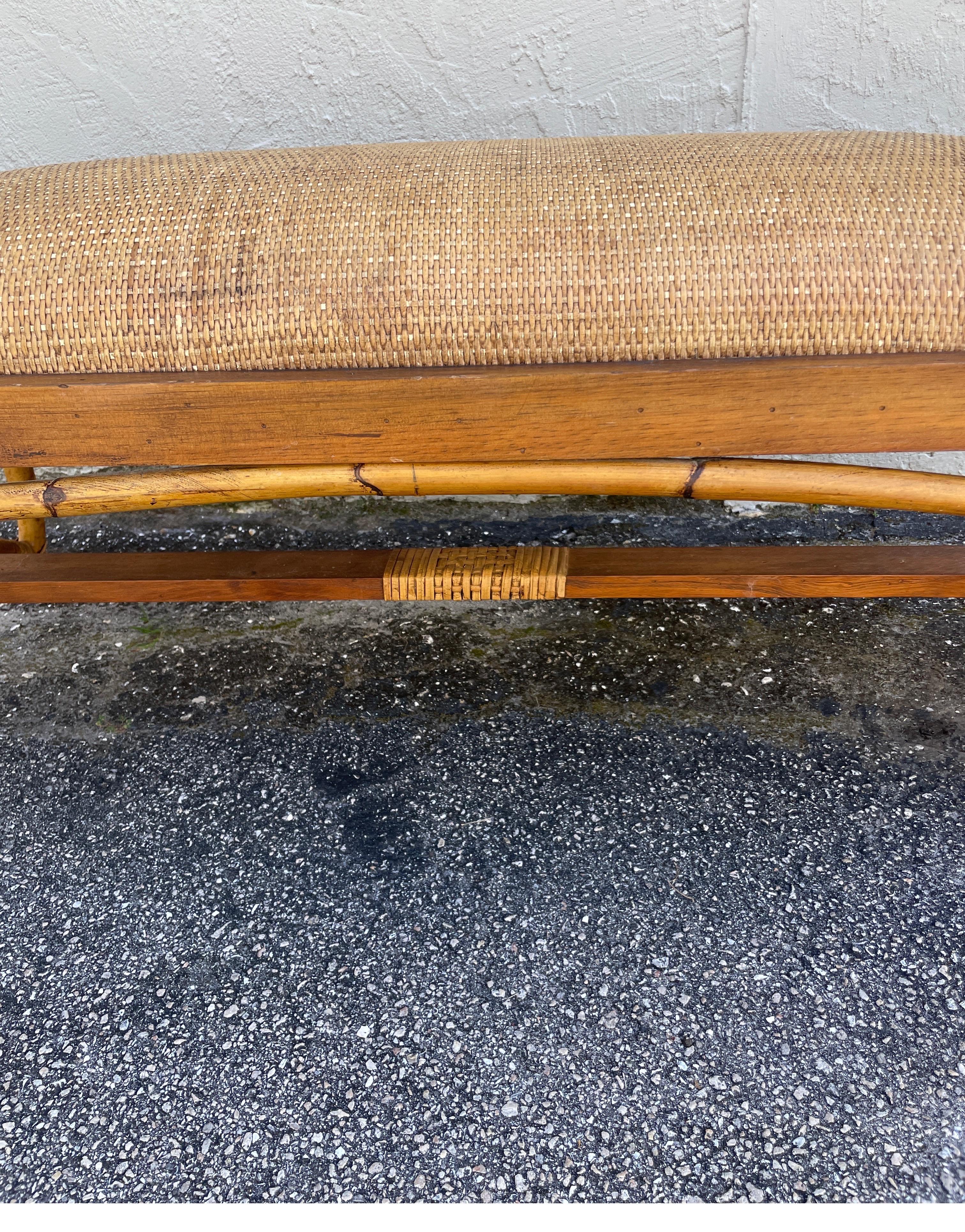 Vintage Bamboo Bench  For Sale 2