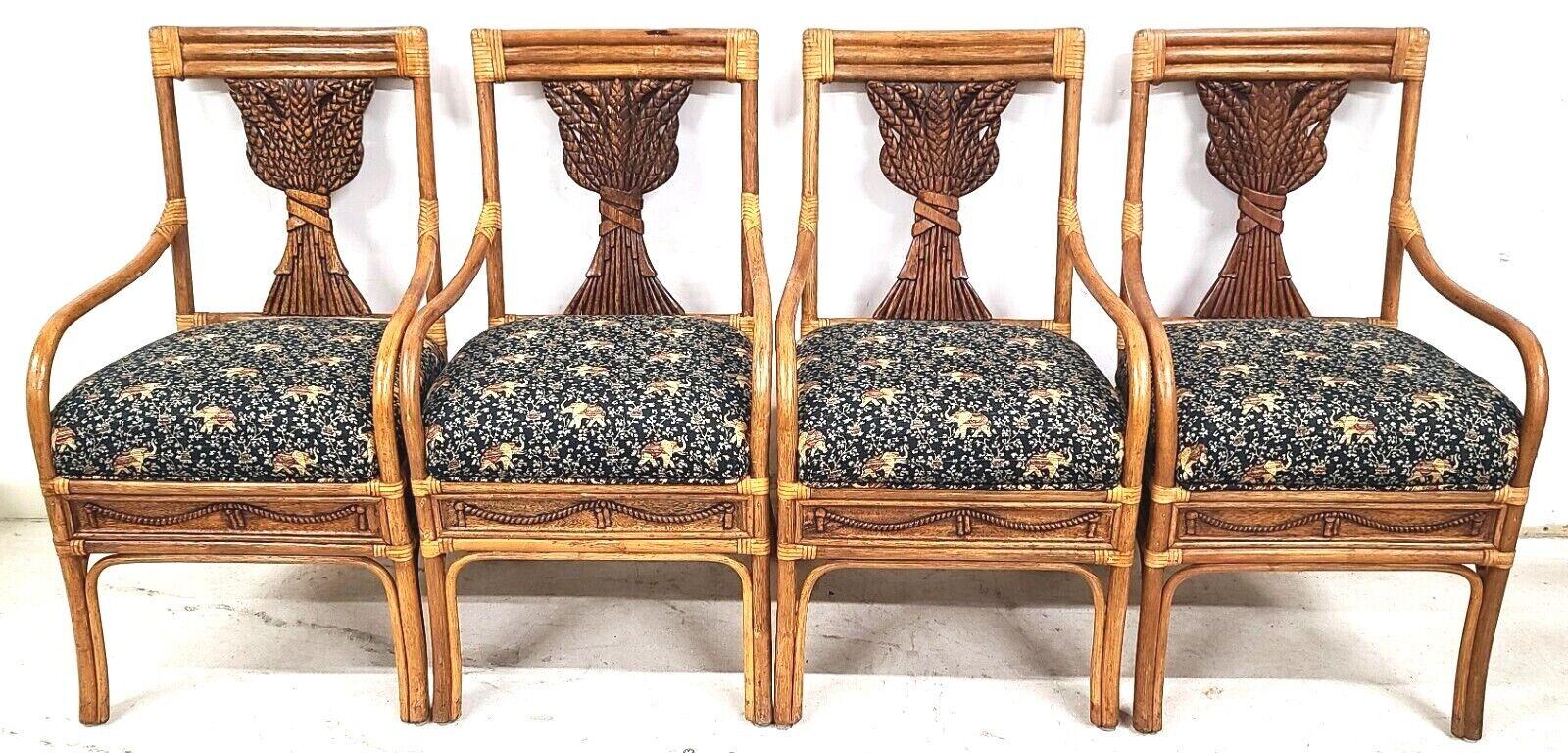 Esszimmerstühle aus Bambus, Bugholz und Rattan mit Weizenrückenlehne, 4er-Set im Zustand „Gut“ im Angebot in Lake Worth, FL