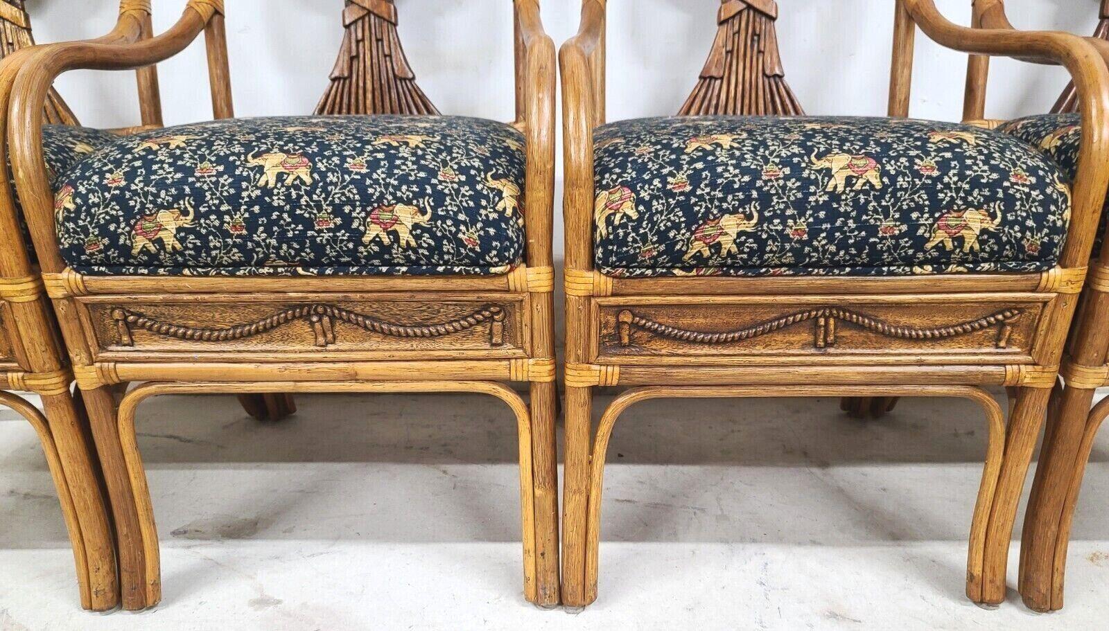 Esszimmerstühle aus Bambus, Bugholz und Rattan mit Weizenrückenlehne, 4er-Set im Angebot 3