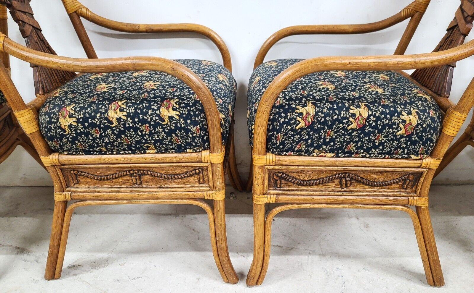 Esszimmerstühle aus Bambus, Bugholz und Rattan mit Weizenrückenlehne, 4er-Set im Angebot 5
