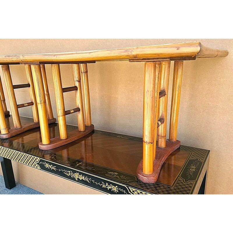 Vintage Bamboo Boho Chic Chinoiserie Side End Tables In Good Condition For Sale In Lake Worth, FL