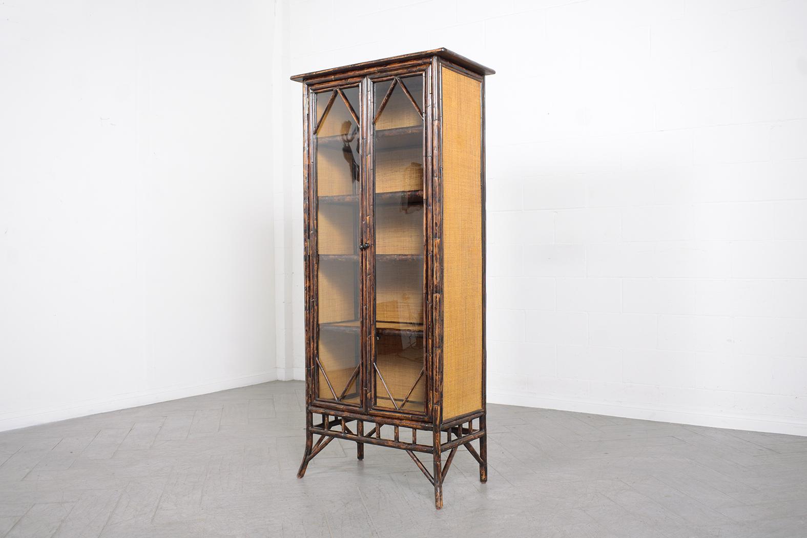 Late 20th Century Vintage Bamboo Bookcase