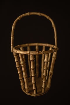 Vintage Bamboo Bucket Bag, 1950s