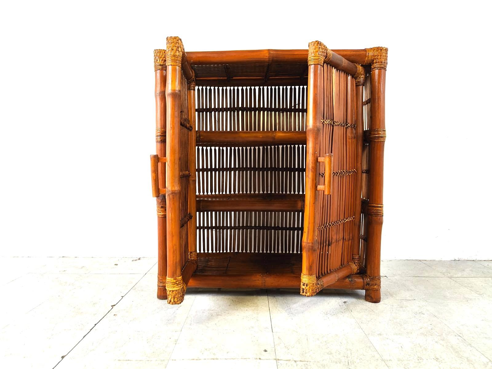 Vintage bamboo cabinet, 1970s In Good Condition For Sale In HEVERLEE, BE