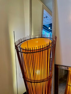 Vintage Bamboo Canvas Kobe Floor Lamp