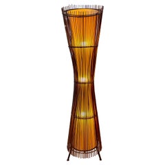 Vintage Bamboo Canvas Kobe Floor Lamp