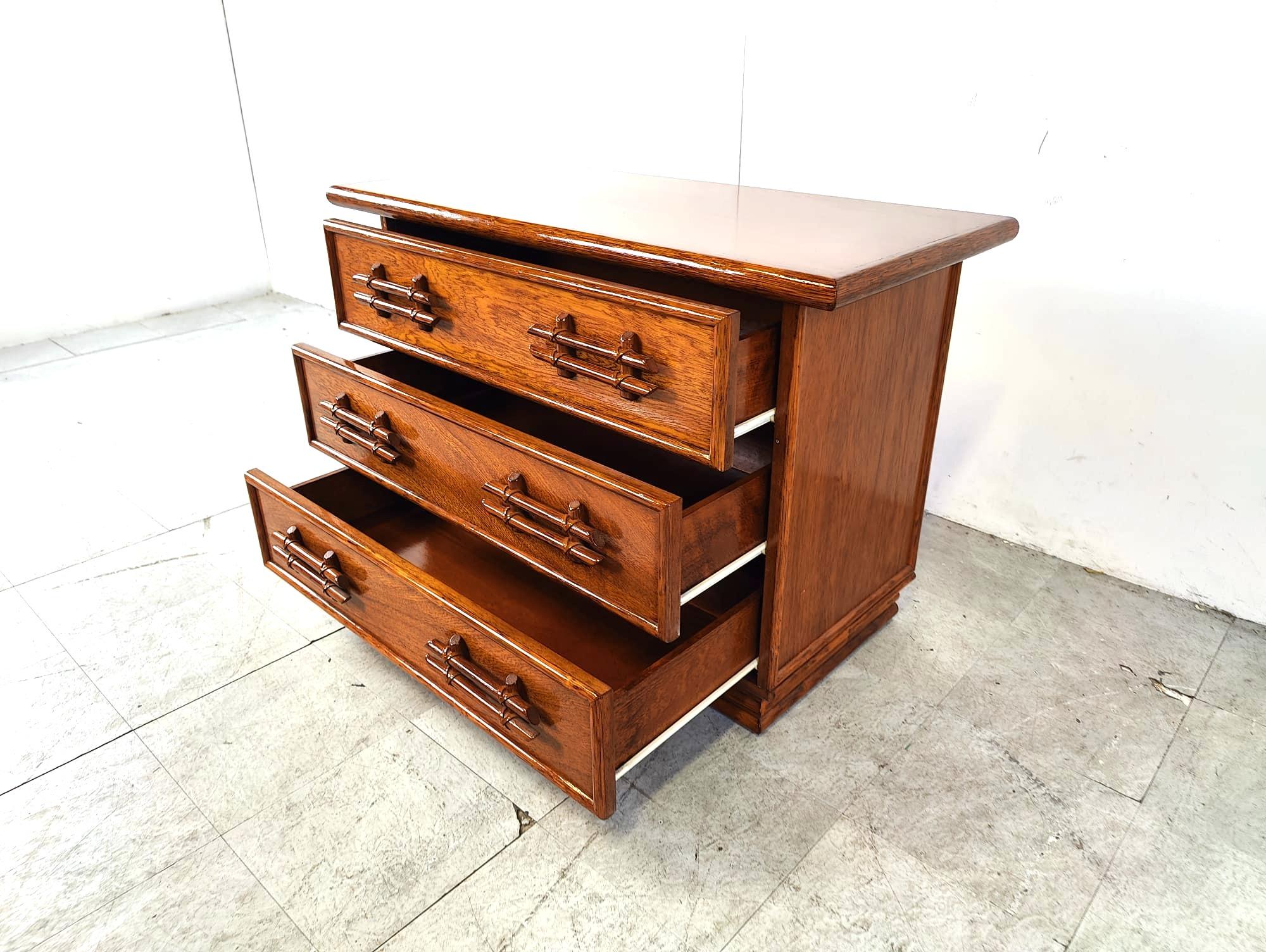 Vintage bamboo chest of drawers by maugrion, 1970s  For Sale 4