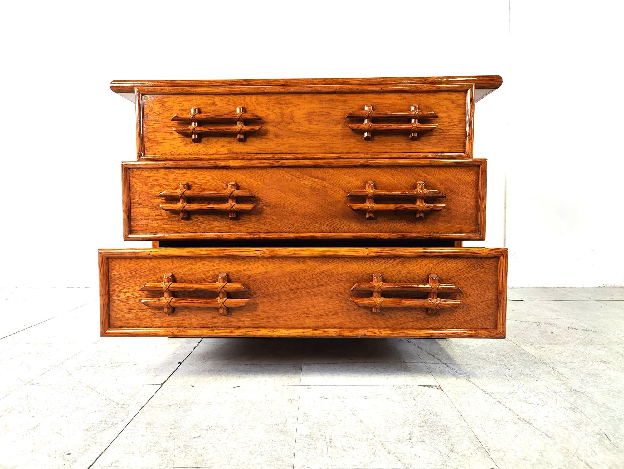 Vintage bamboo chest of drawers by maugrion, 1970s  For Sale 2