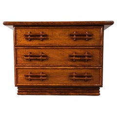 Vintage bamboo chest of drawers by maugrion, 1970s