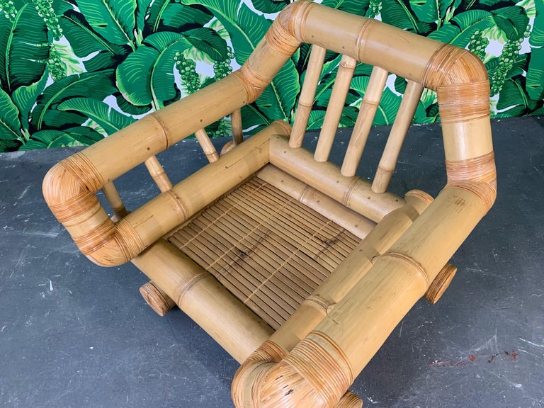 Vintage Bamboo Club Chair For Sale at 1stDibs