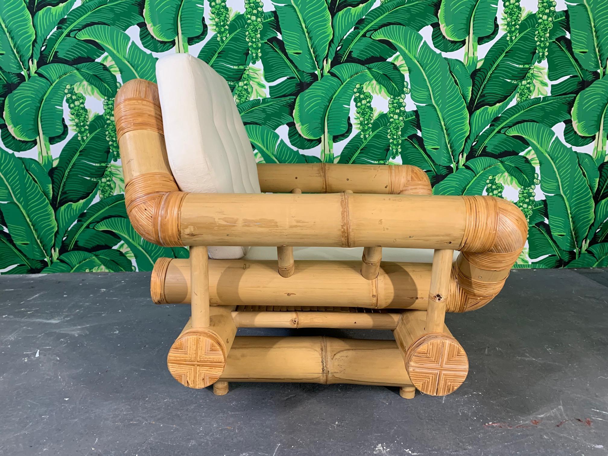 Organic Modern Vintage Bamboo Club Chair