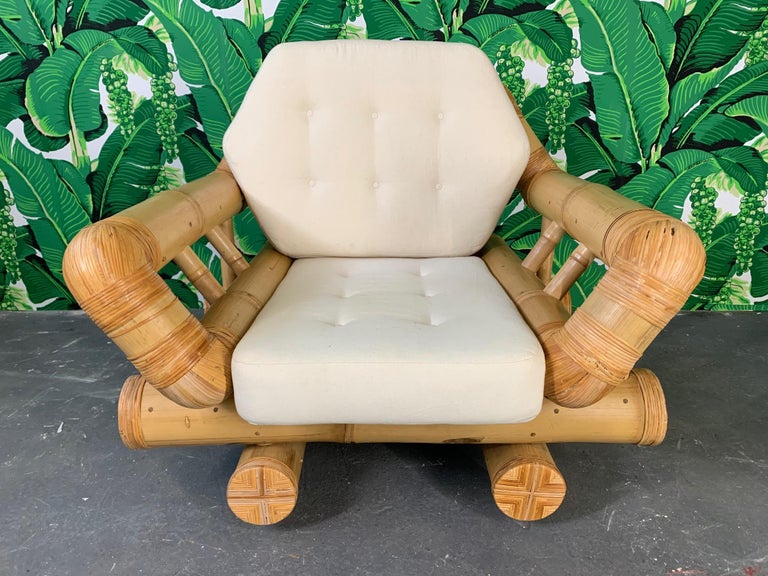 Vintage Bamboo Club Chair For Sale at 1stDibs