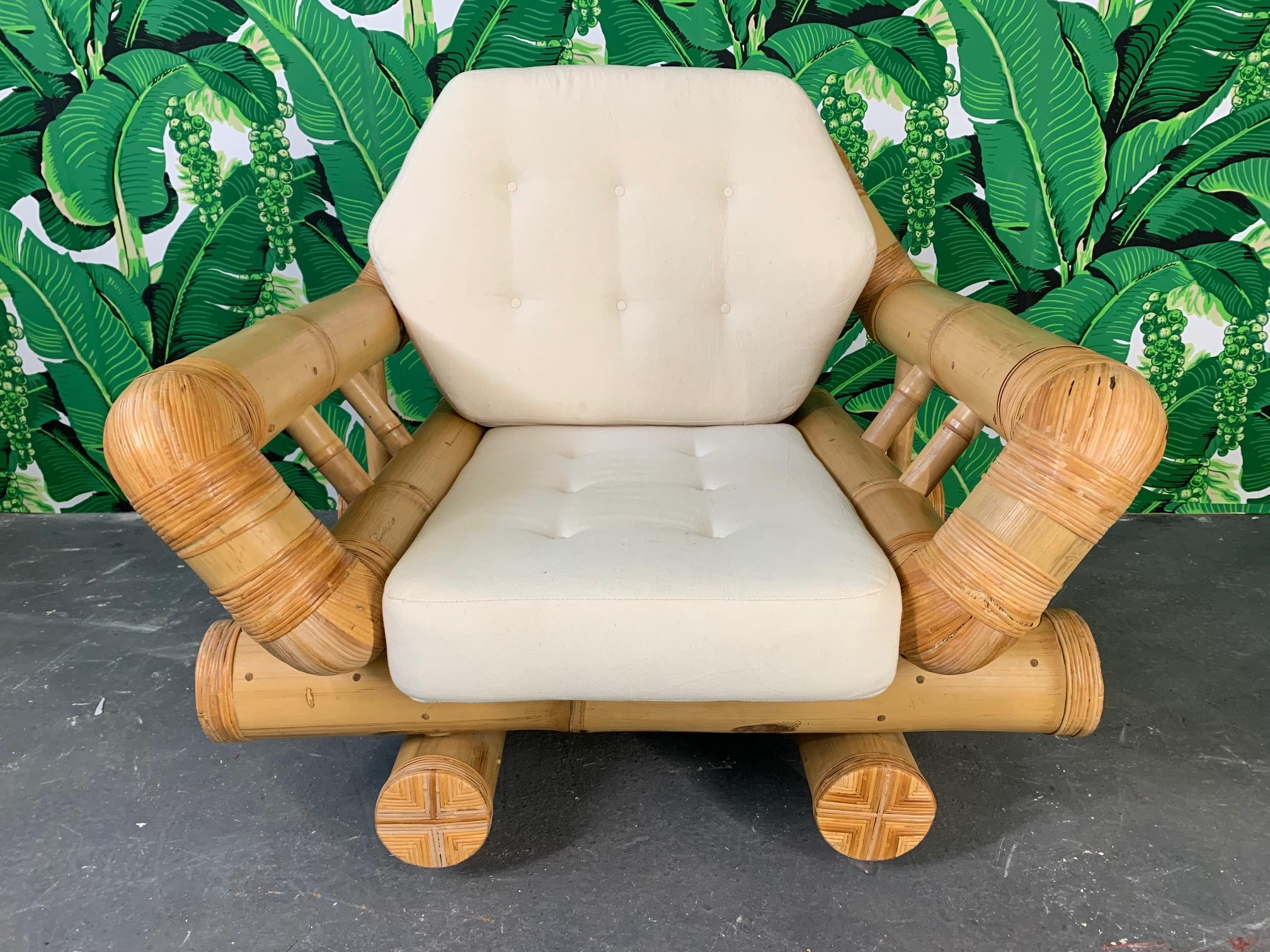 Late 20th Century Vintage Bamboo Club Chair