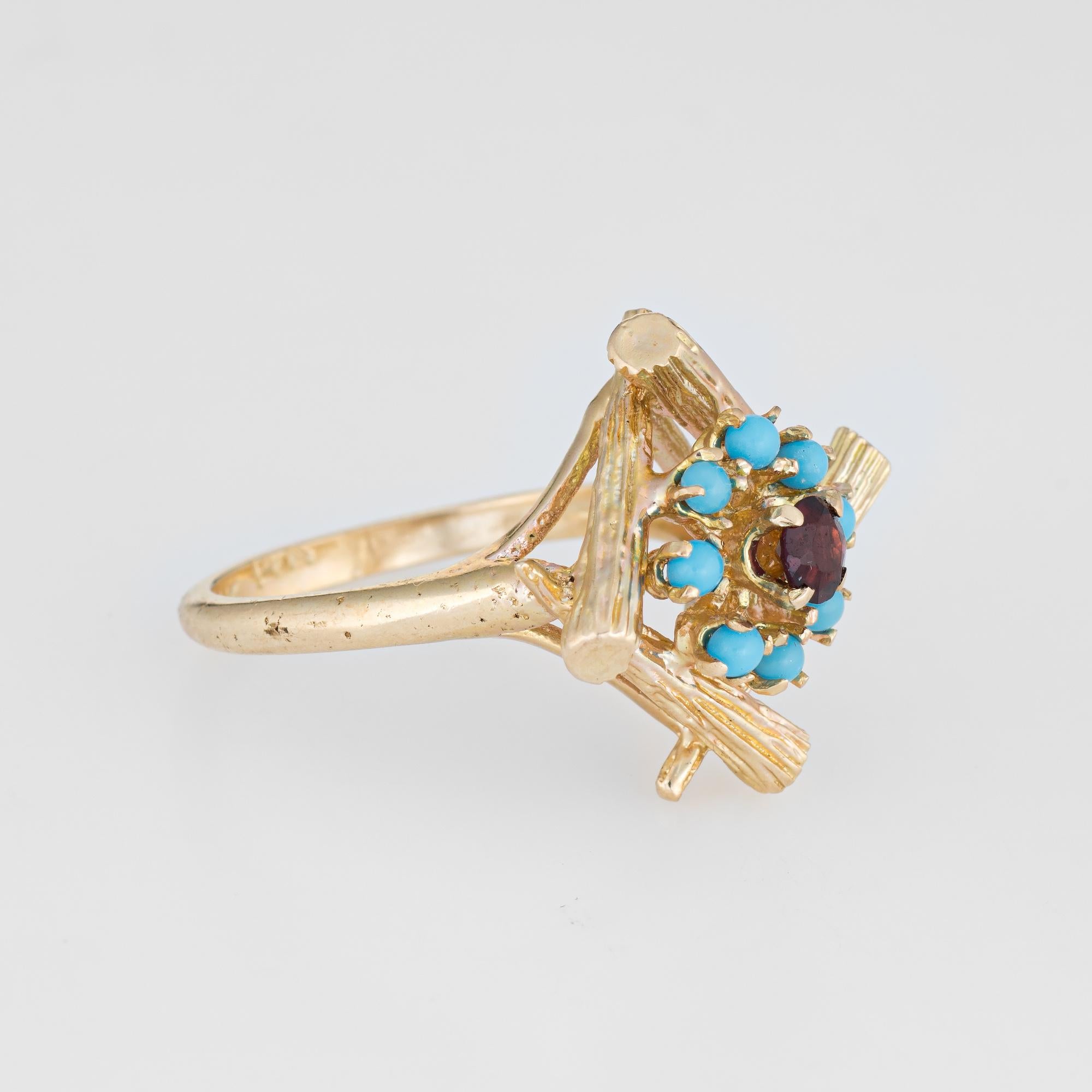 turquoise and garnet ring