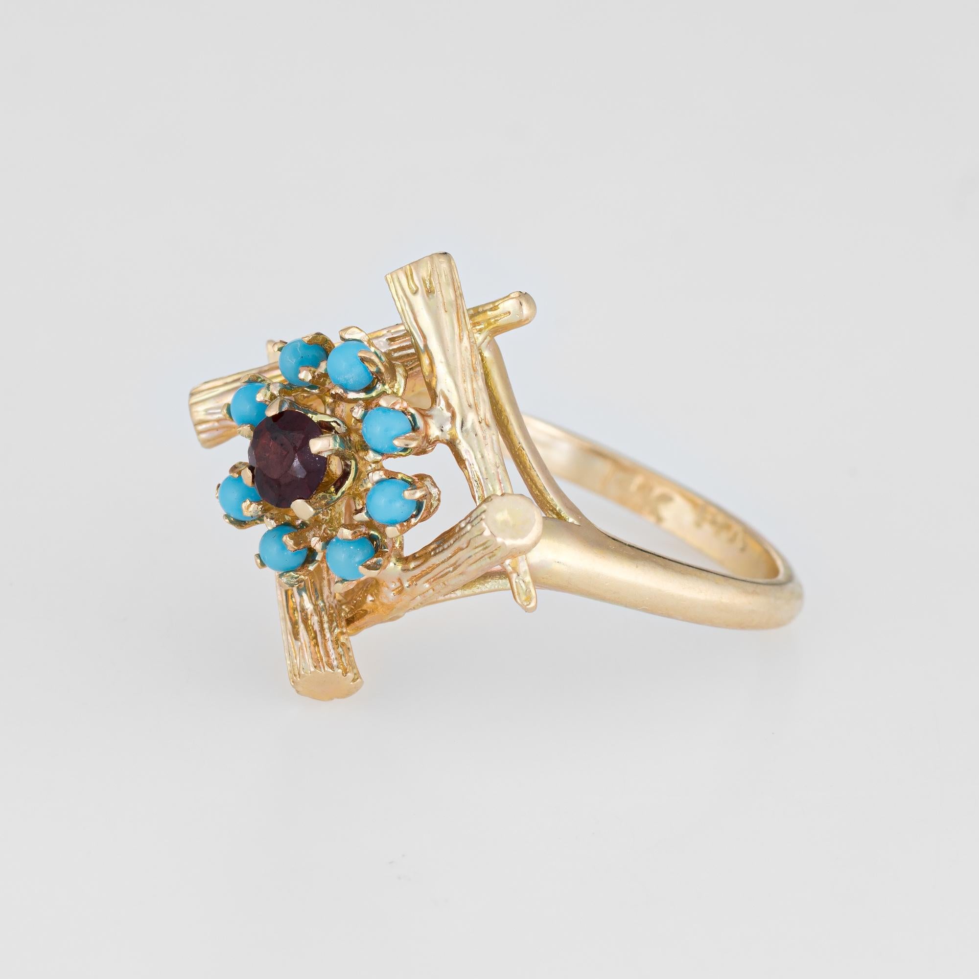 garnet and turquoise ring