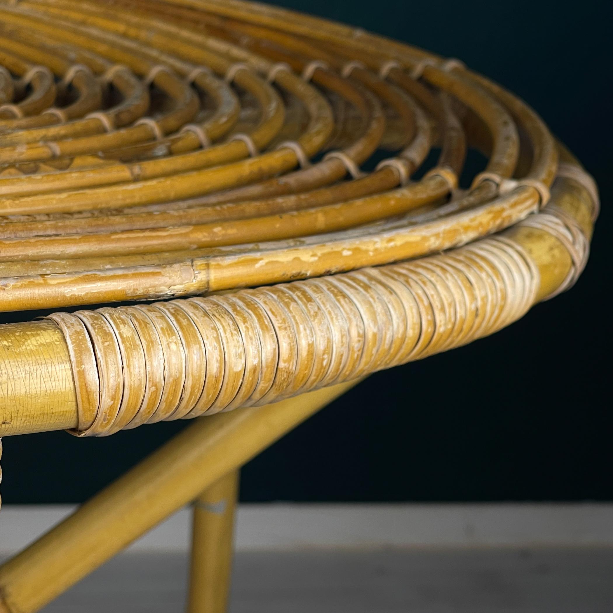 Table basse vintage en bambou, Italie, années 1960 en vente 5