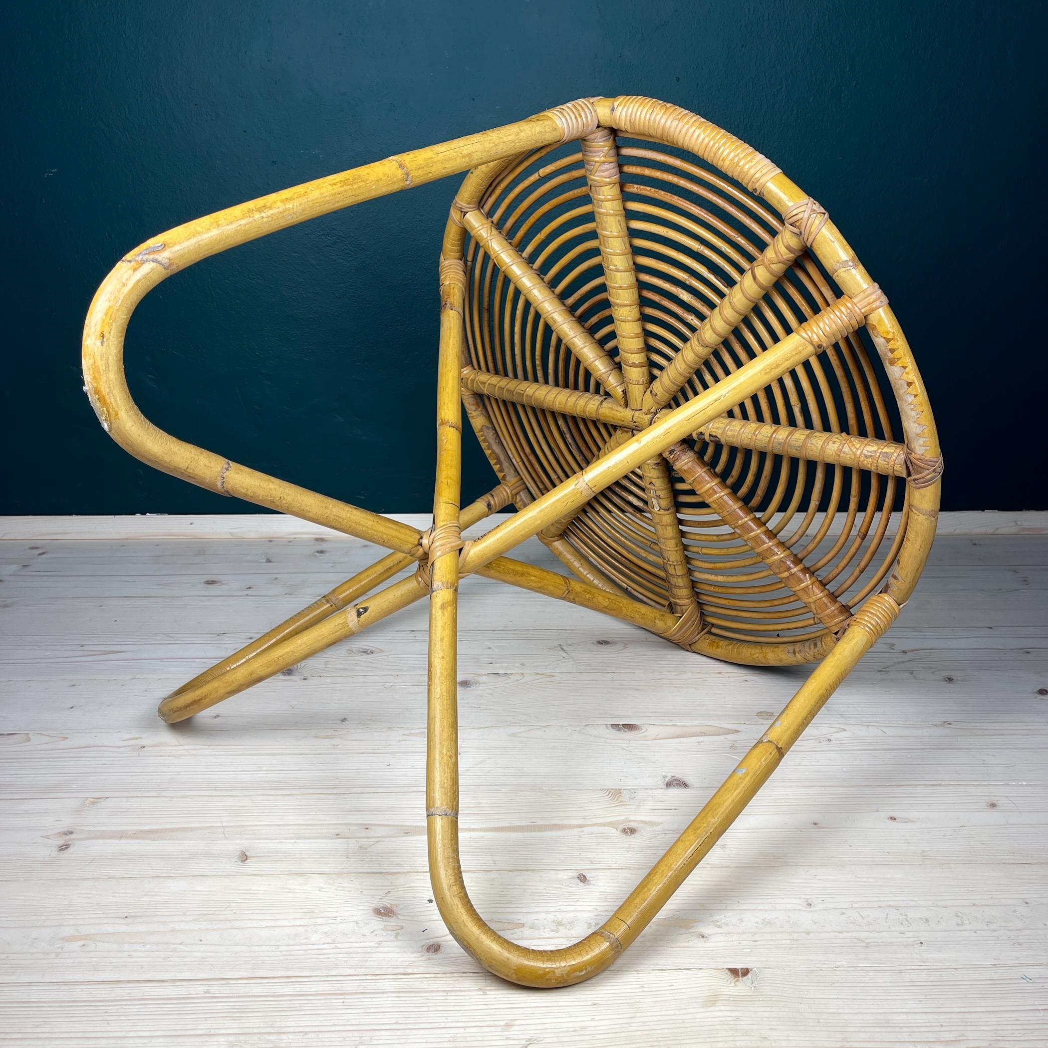 Bambou Table basse vintage en bambou, Italie, années 1960 en vente