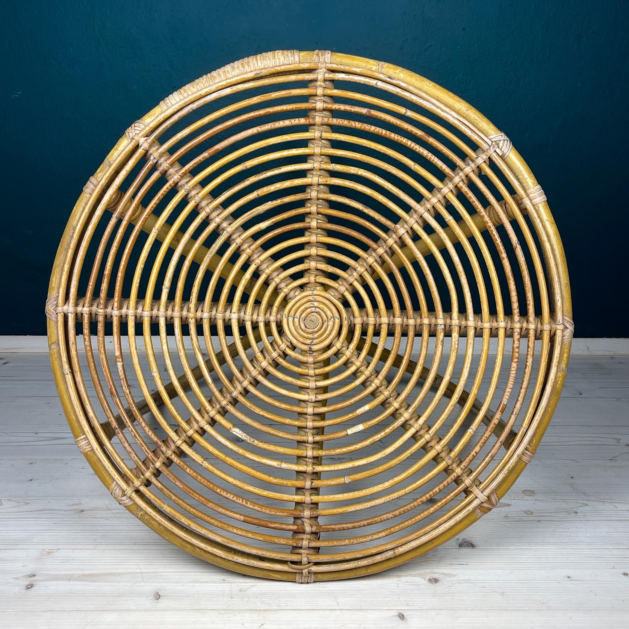 Table basse vintage en bambou, Italie, années 1960 en vente 1