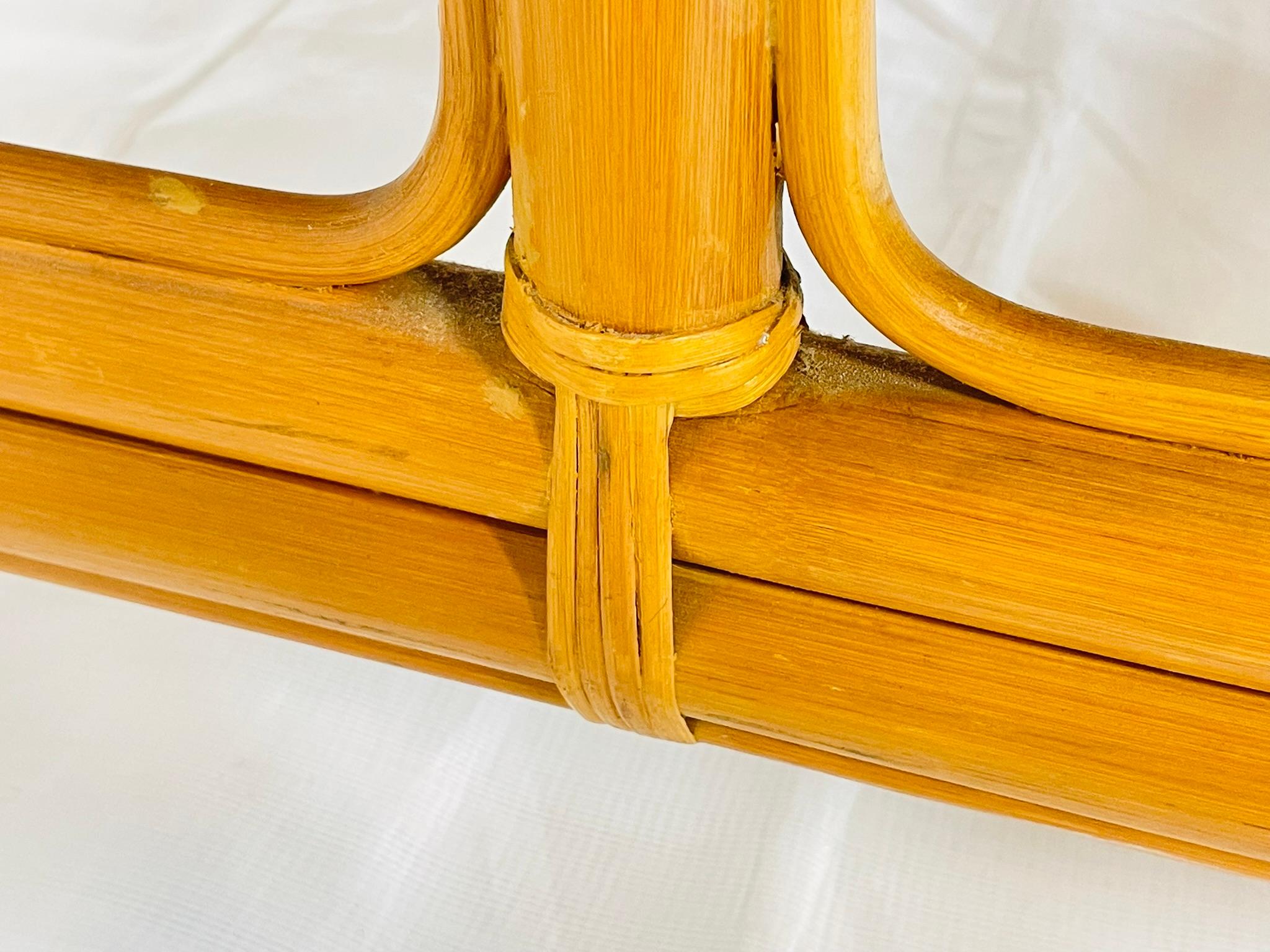 Vintage Bamboo Coffee Table with Capiz Shell Inlaid Top, 1970s For Sale 12