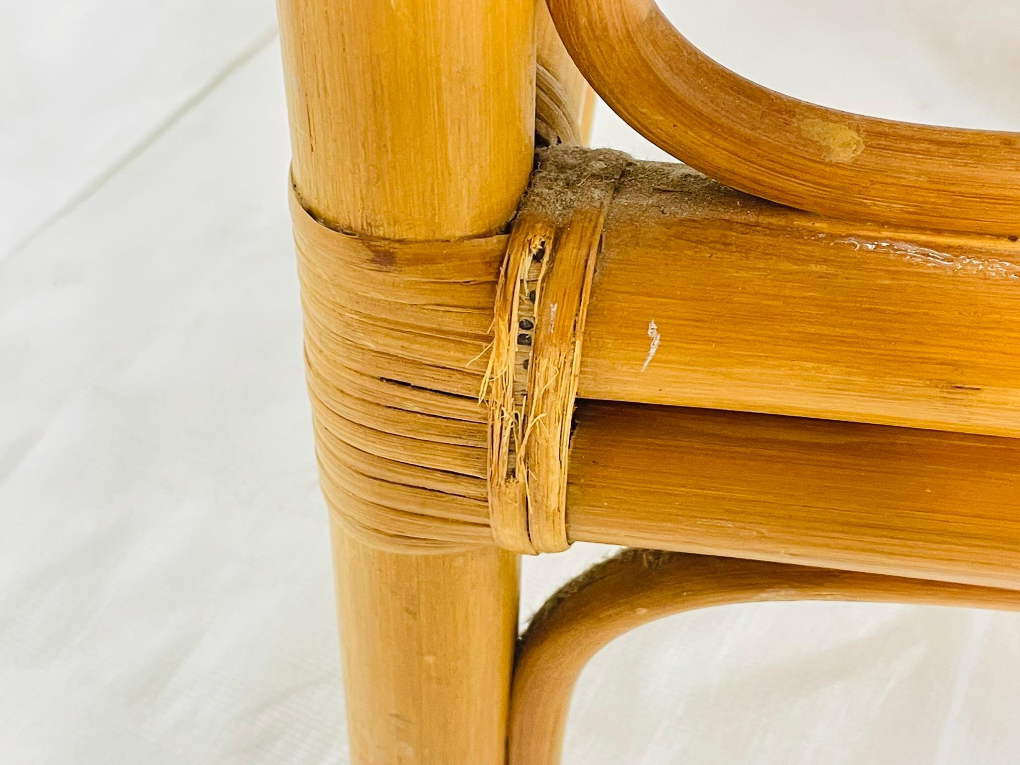 Vintage Bamboo Coffee Table with Capiz Shell Inlaid Top, 1970s For Sale 13