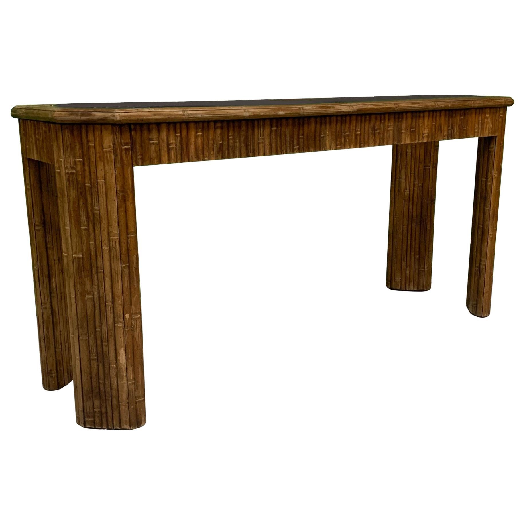 Vintage Reed Bamboo Console Table