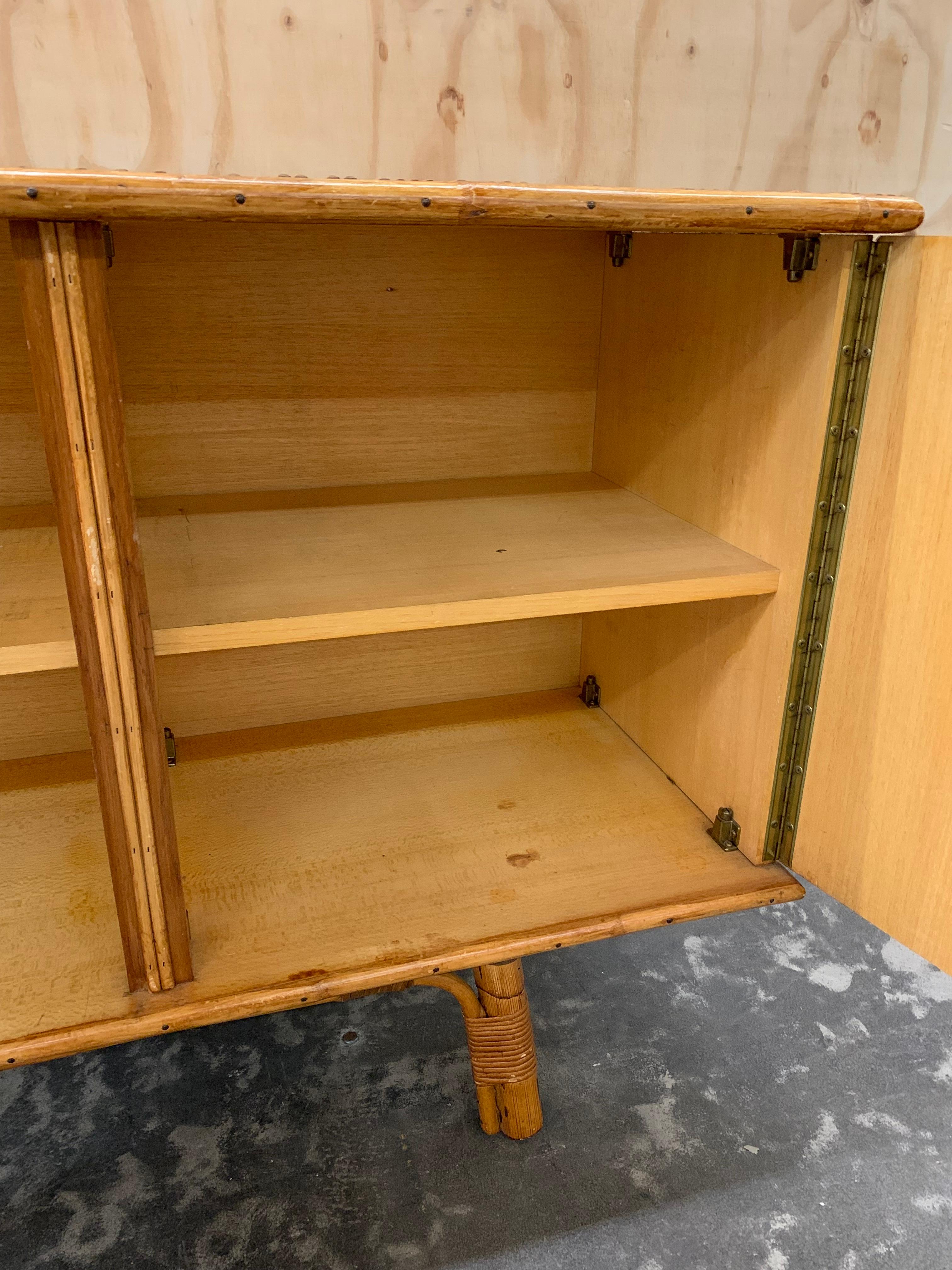 Vintage Bamboo Credenza 8