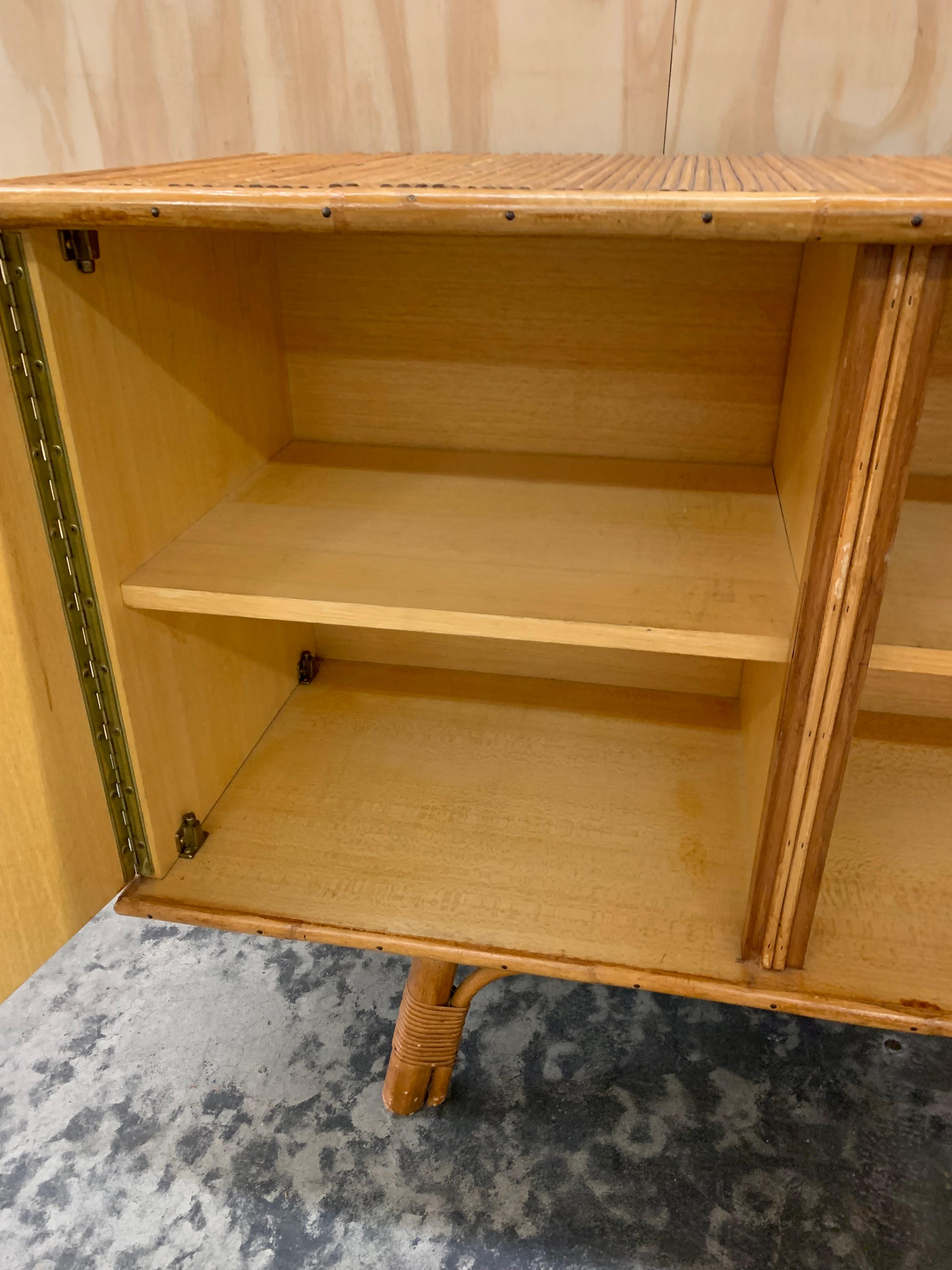 Vintage Bamboo Credenza 9