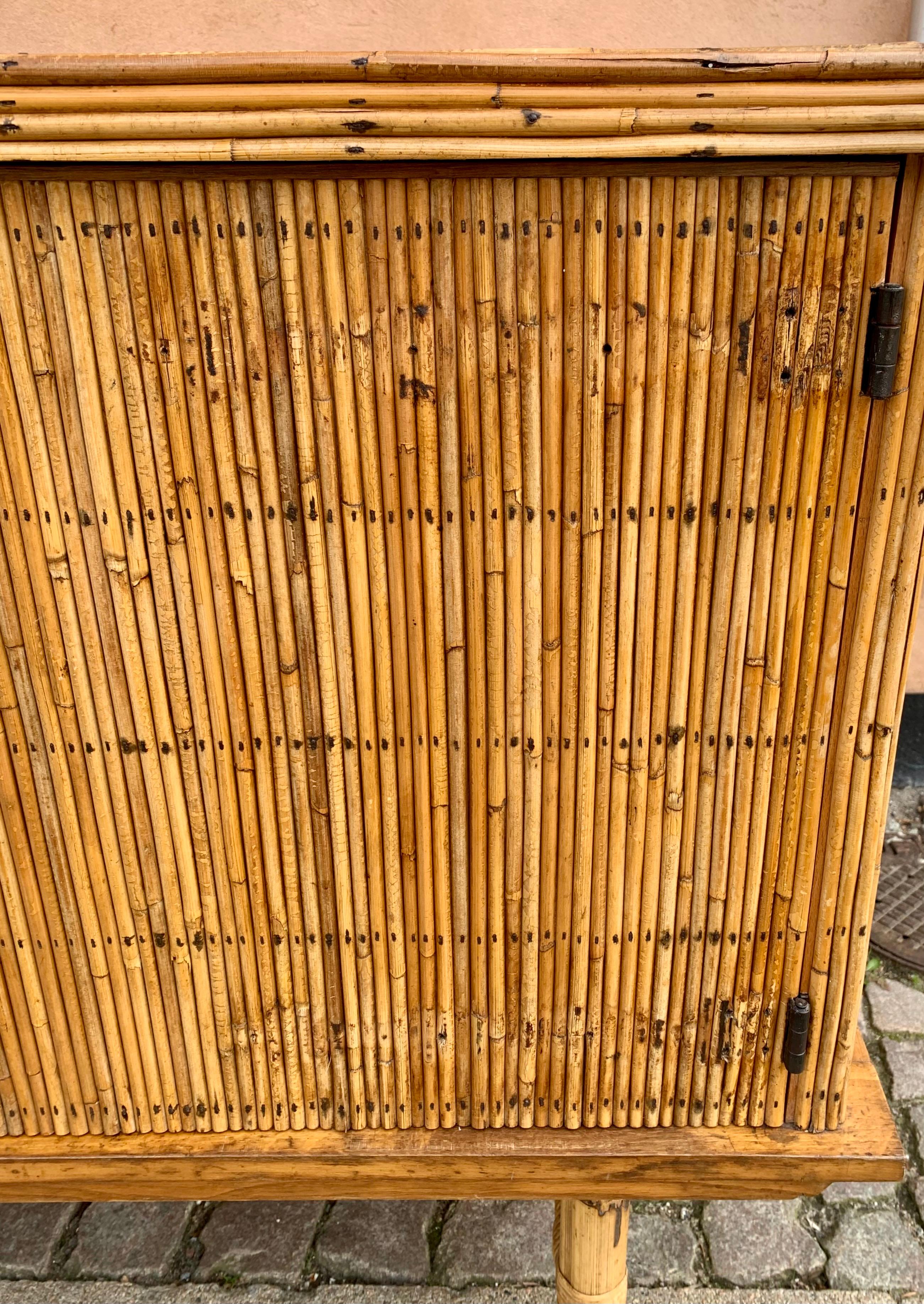 Vintage Bamboo Credenza In Good Condition For Sale In Hellerup, DK