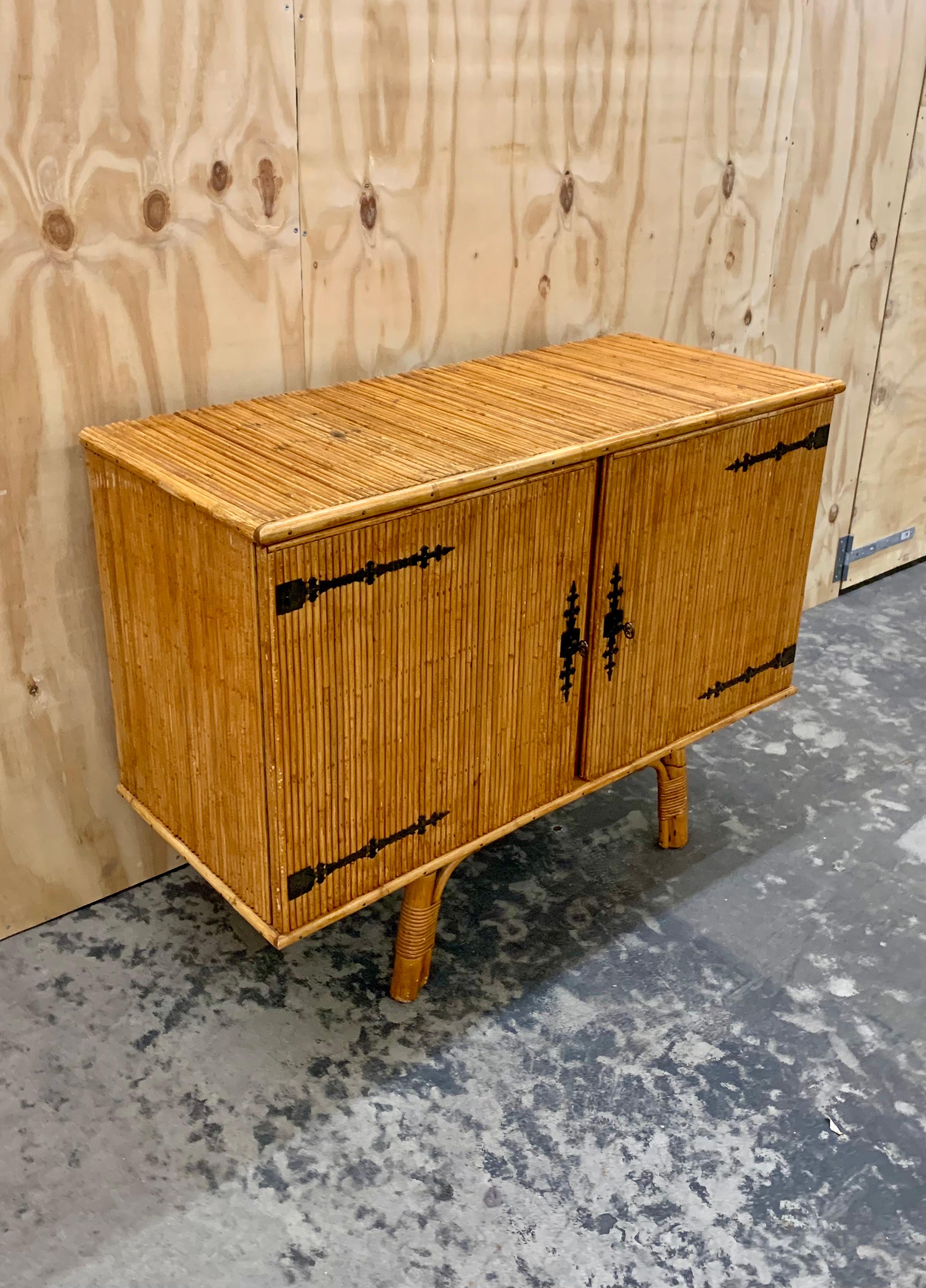 Vintage Bamboo Credenza In Good Condition In Hellerup, DK