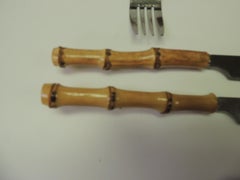 Vintage Bamboo Cutlery Serving Set