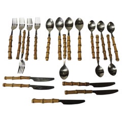 Vintage Bamboo Cutlery Serving Set