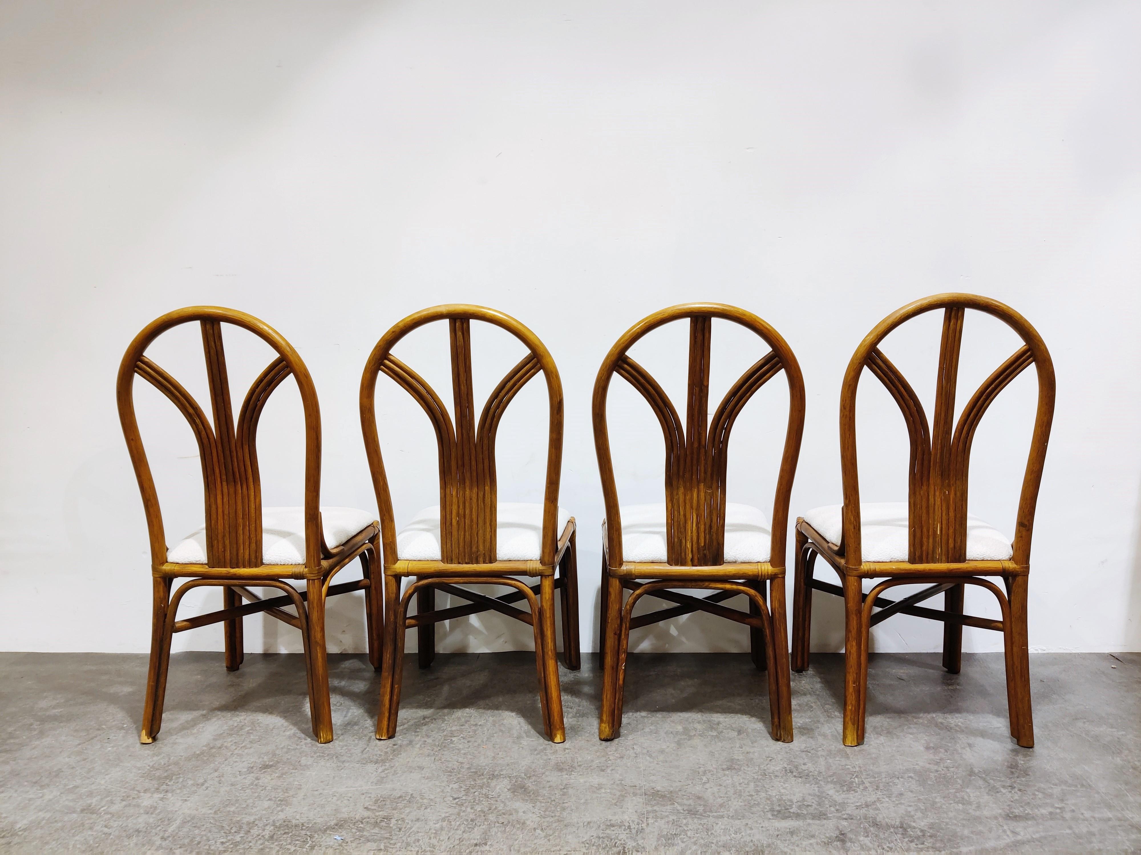 Mid-Century Modern Vintage Bamboo Dining Chairs, 1960s For Sale
