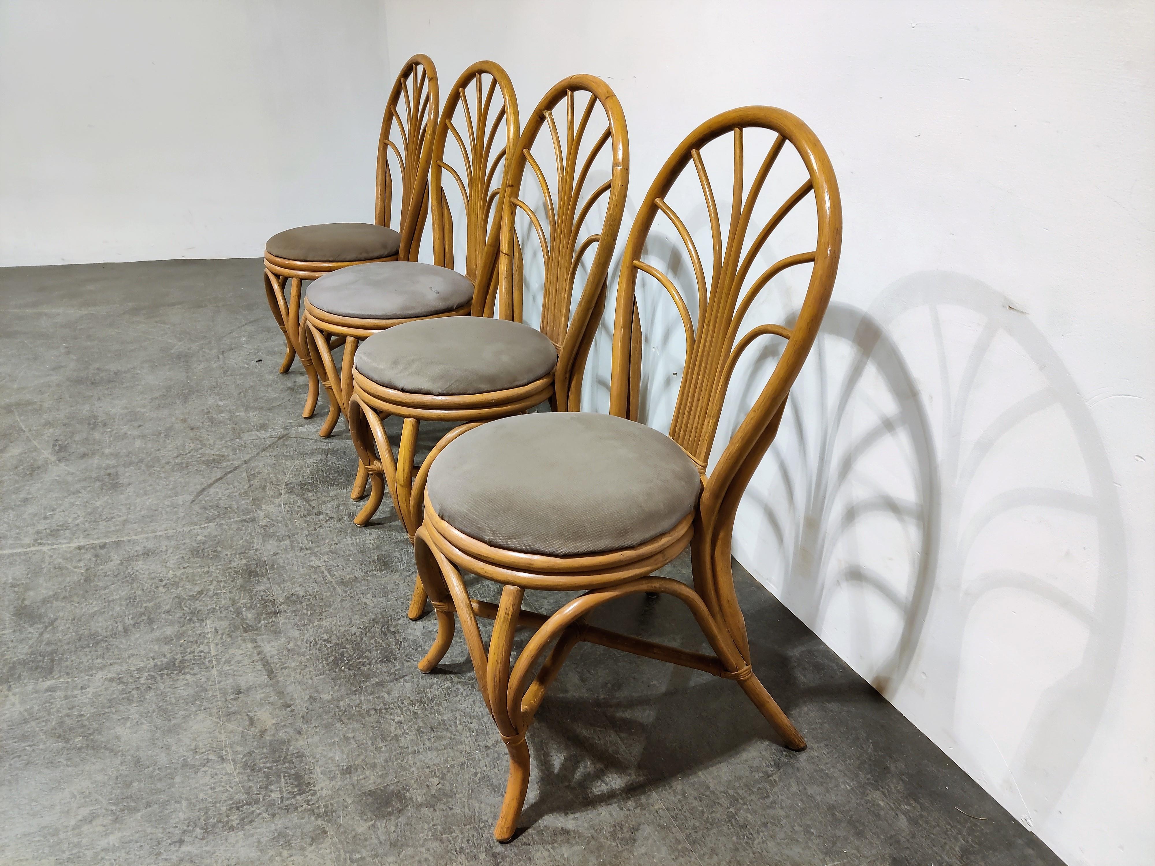 European Vintage Bamboo Dining Chairs, 1960s