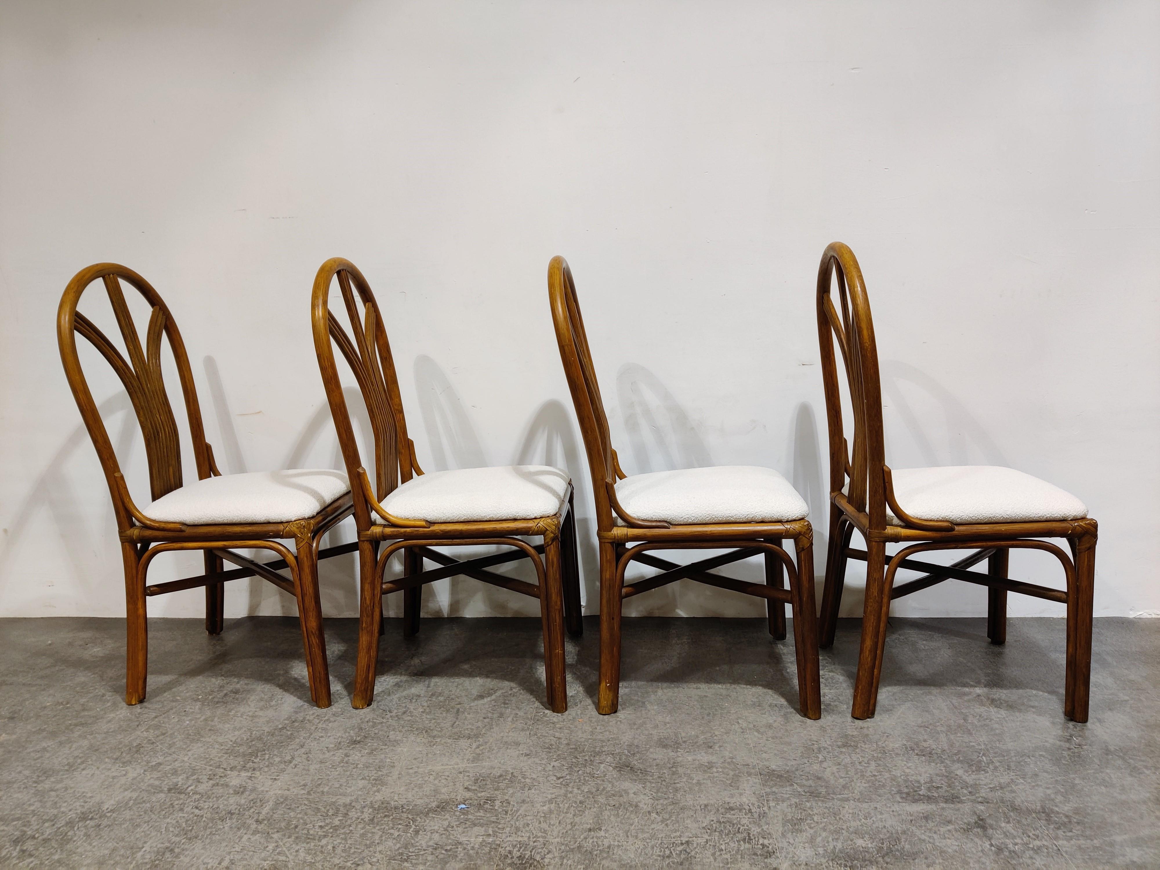 European Vintage Bamboo Dining Chairs, 1960s For Sale